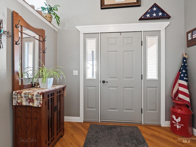 foyer featuring light hardwood / wood-style floors