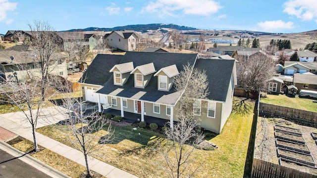 bird's eye view with a residential view