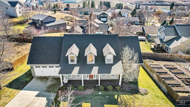 bird's eye view with a residential view