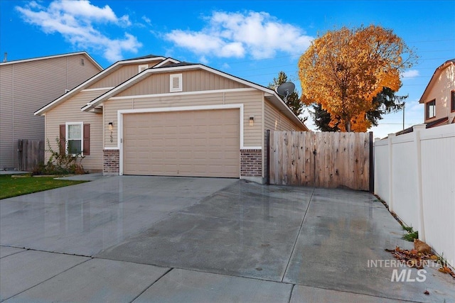 view of front of house with a garage