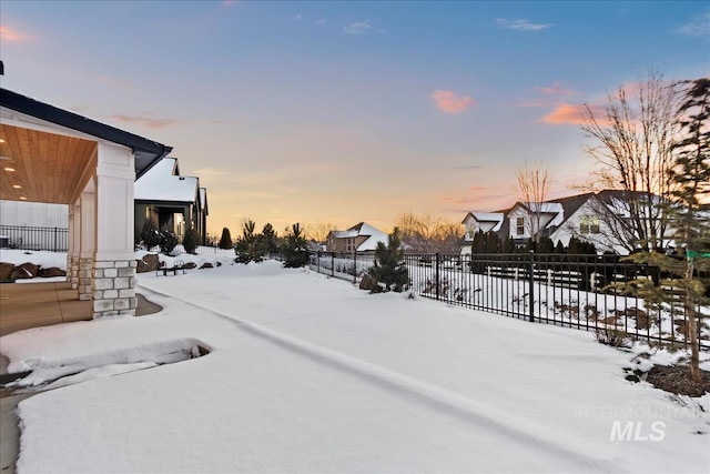 view of snowy yard