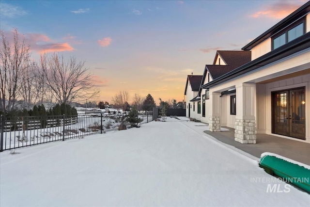 view of snowy yard