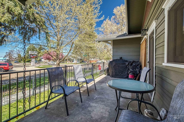 view of patio with area for grilling