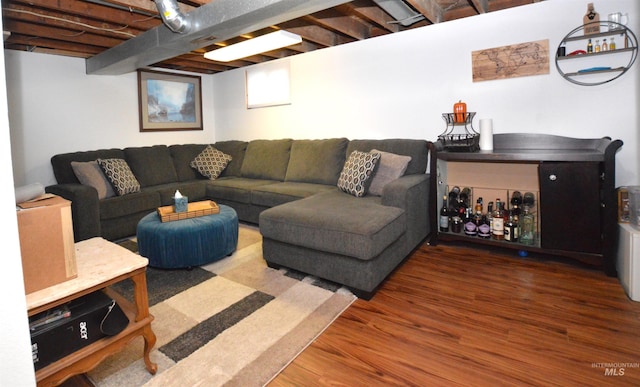 living room featuring hardwood / wood-style flooring