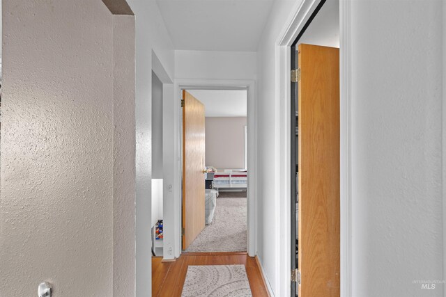 403 29th, Lewiston, ID 83501 - hall with wood finished floors and a textured wall