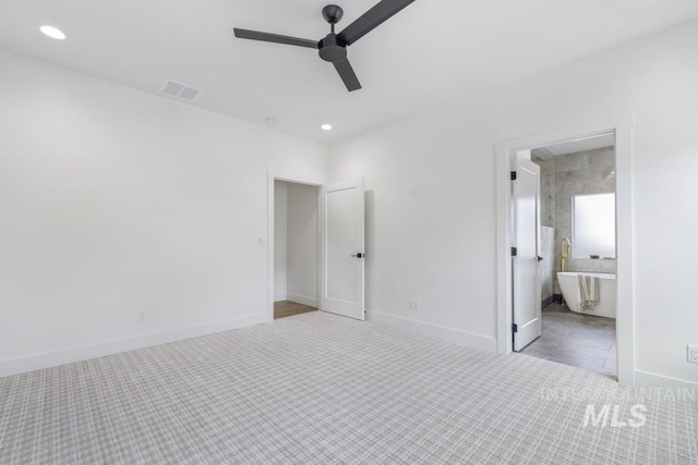 2215 Kooskia Loop, Twin Falls, ID 83301 - unfurnished bedroom featuring carpet flooring, recessed lighting, ensuite bathroom, and a ceiling fan