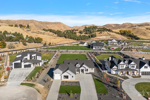 bird's eye view featuring a mountain view