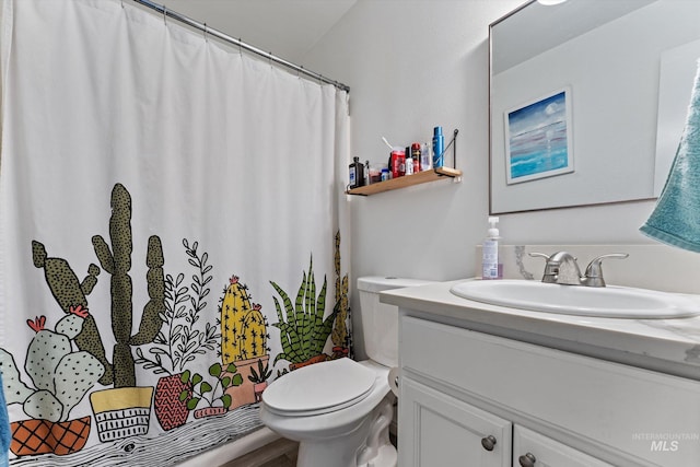 3004 Sandstone Pl, Caldwell, ID 83605 - bathroom featuring toilet, vanity, and a shower with shower curtain