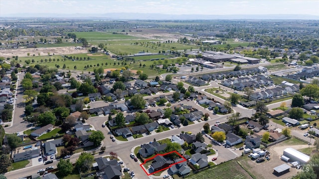 3004 Sandstone Pl, Caldwell, ID 83605 - aerial view of property's location with property parcel outlined and nearby suburban area