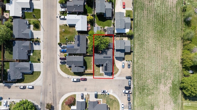 3004 Sandstone Pl, Caldwell, ID 83605 - aerial perspective of suburban area with property parcel outlined