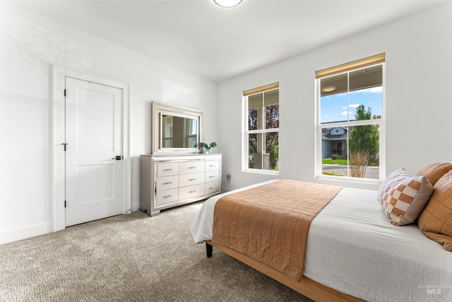 bedroom featuring baseboards and carpet