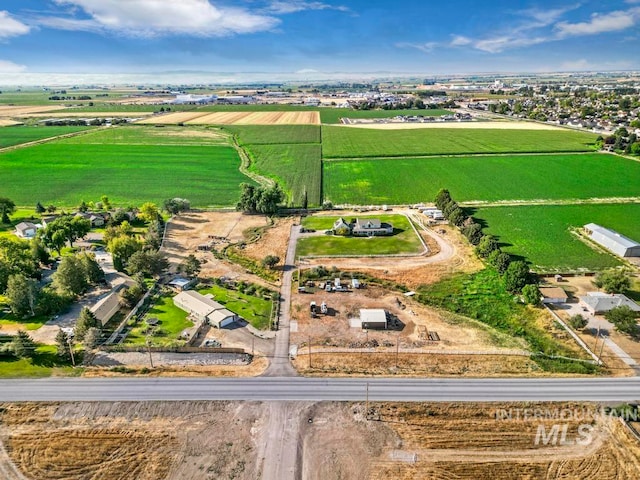 aerial view with a rural view