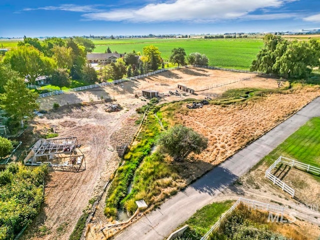 drone / aerial view with a rural view