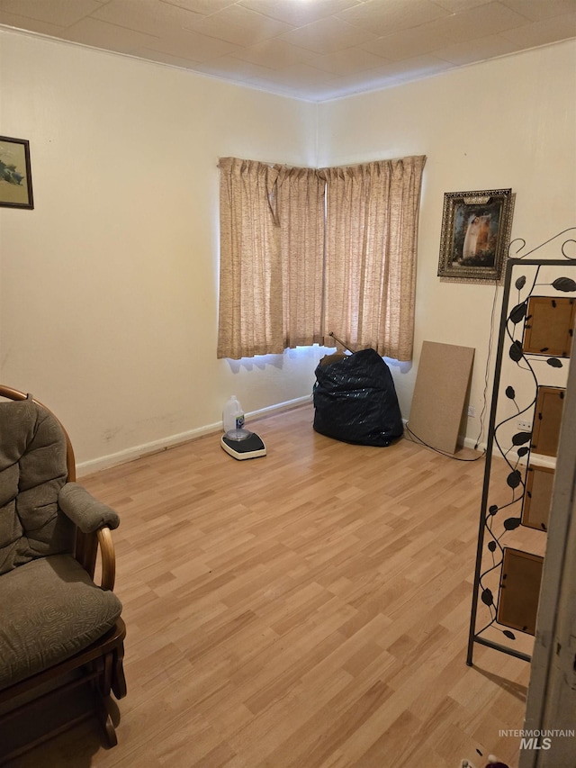 living area featuring hardwood / wood-style floors