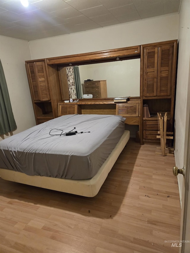 bedroom featuring light hardwood / wood-style flooring