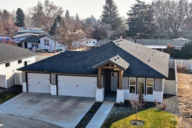 view of front facade with a garage