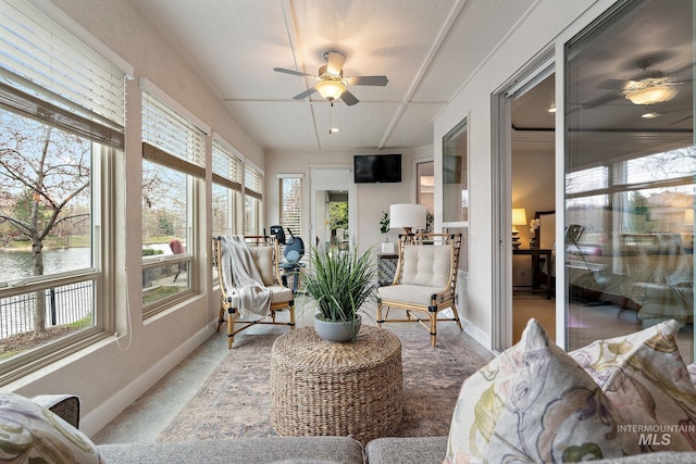 724 E Lakebrook Ln, Eagle, ID 83616 - sunroom with baseboards and a water view