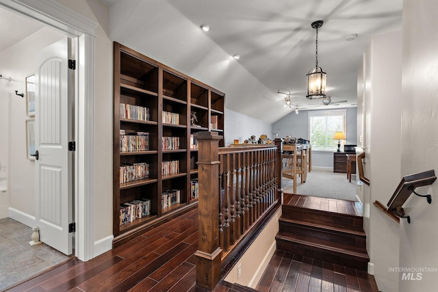 724 E Lakebrook Ln, Eagle, ID 83616 - stairway with wood finished floors and vaulted ceiling