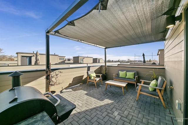 view of patio featuring an outdoor hangout area