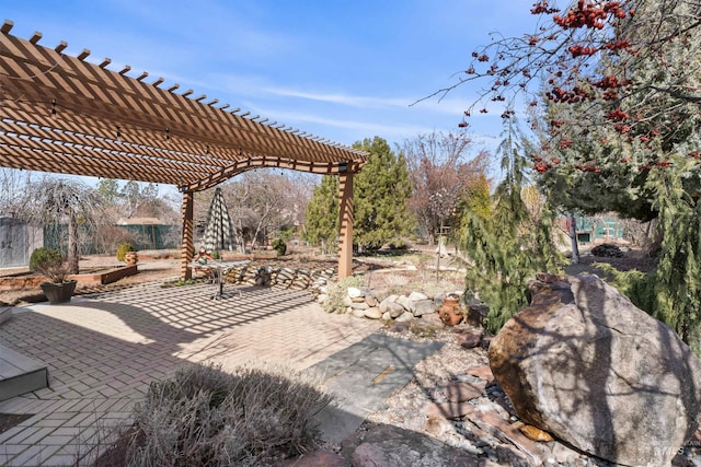 view of patio with a pergola