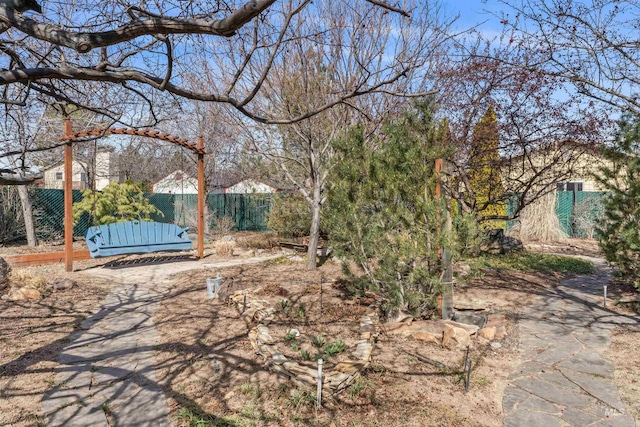 view of yard featuring fence