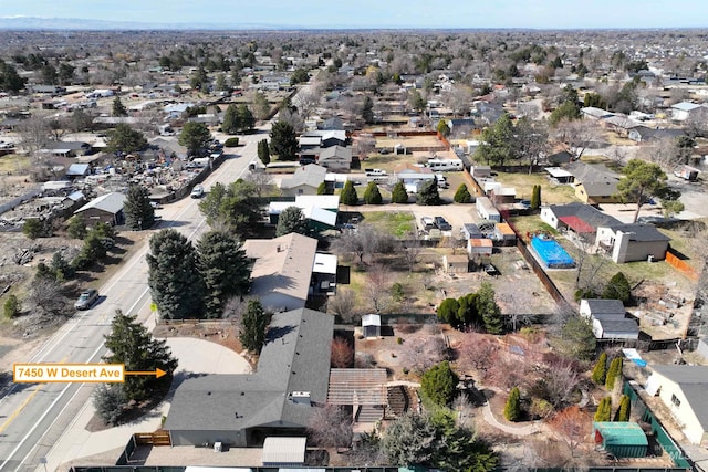 bird's eye view with a residential view