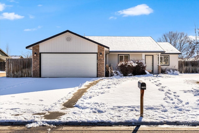 ranch-style home with a garage