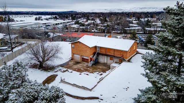 view of snowy aerial view