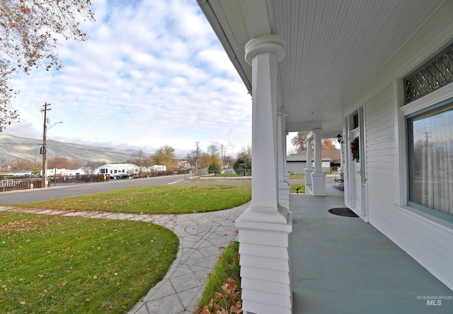 view of patio with a porch