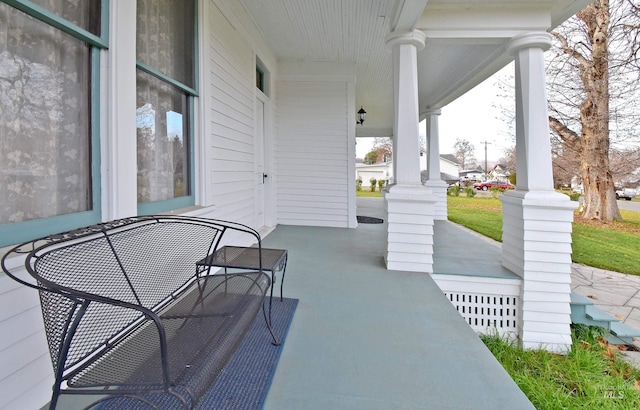 view of patio / terrace featuring covered porch