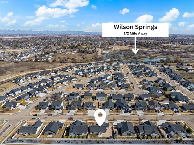 drone / aerial view with a residential view