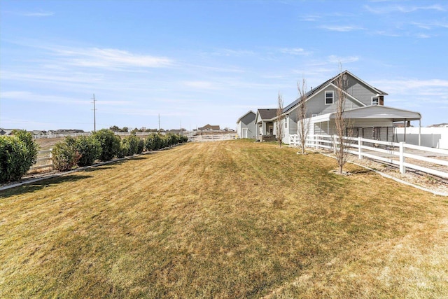 view of yard with fence