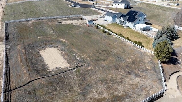 bird's eye view with a rural view