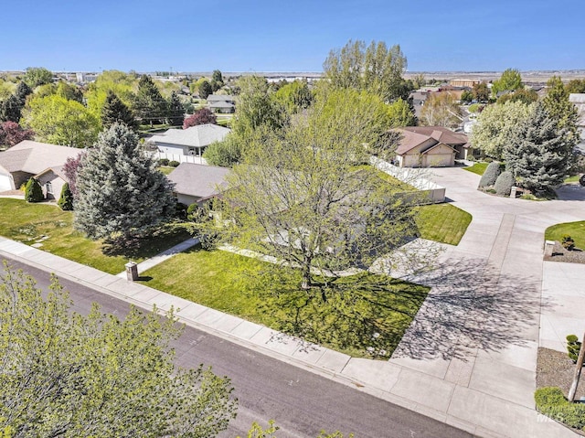 aerial view with a residential view