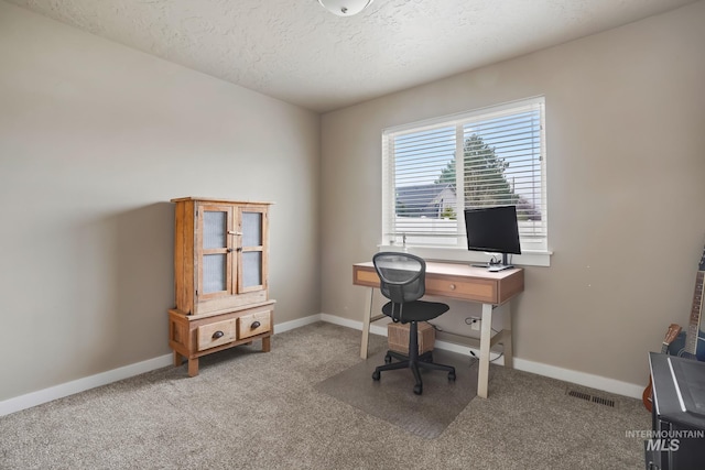 319 Magnolia Ave, Fruitland, ID 83619 - office area with carpet floors, a textured ceiling, and baseboards
