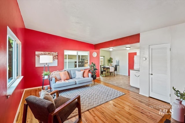 1325 E 5th N, Mountain Home, ID 83647 - living room featuring light wood-style flooring and lofted ceiling