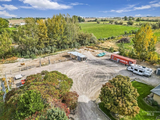 bird's eye view with a rural view