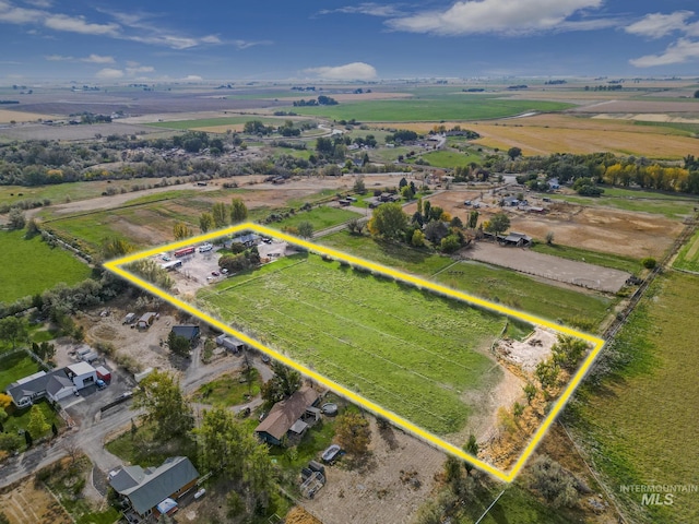 aerial view featuring a rural view