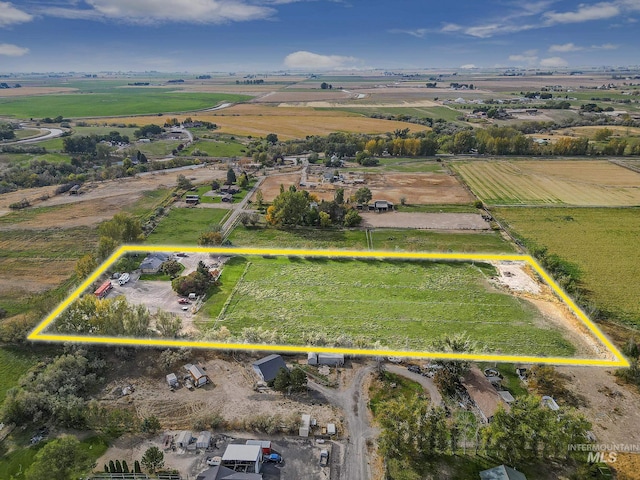 bird's eye view with a rural view
