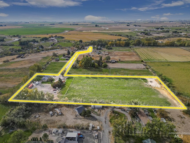 aerial view with a rural view