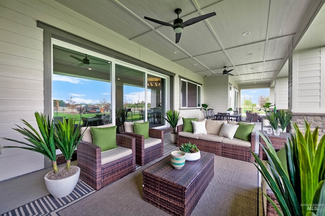 view of patio / terrace with an outdoor living space