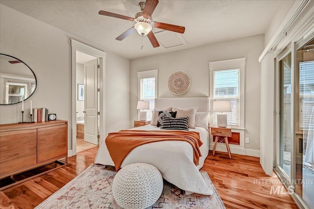1512 N 28th St, Boise, ID 83703 - bedroom with light wood-style flooring, multiple windows, and access to outside