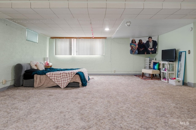 bedroom featuring carpet