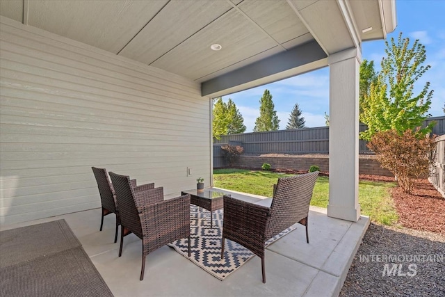 view of patio / terrace with a fenced backyard