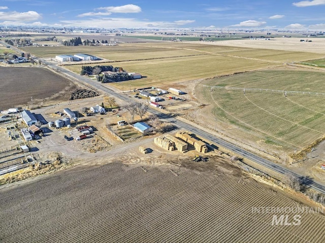 bird's eye view with a rural view