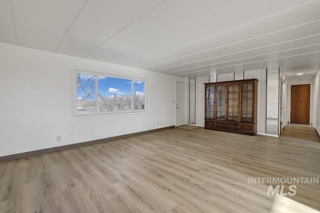 unfurnished living room featuring light hardwood / wood-style floors