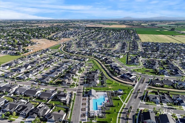 aerial view with a residential view