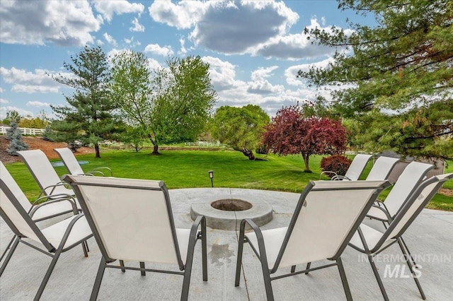 2873 W Wind Dr, Eagle, ID 83616 - view of patio featuring a fire pit