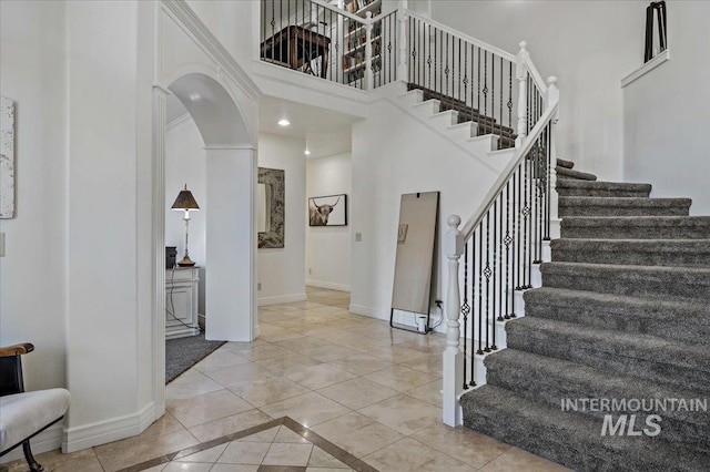 2873 W Wind Dr, Eagle, ID 83616 - tiled foyer featuring a towering ceiling
