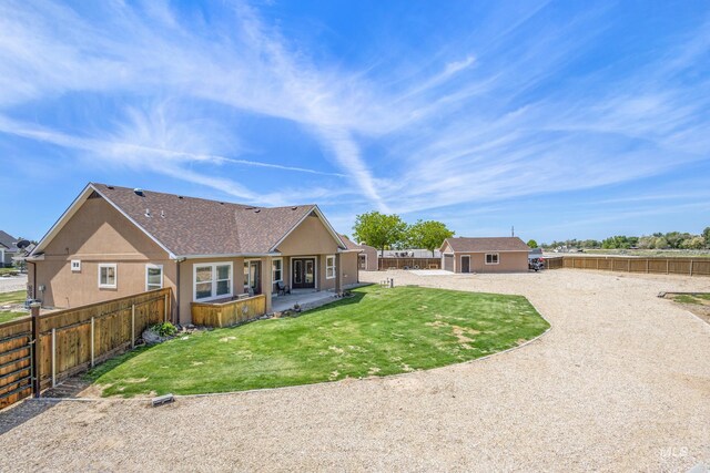 120 S Marko Ln, Kuna, ID 83634 - rear view of house featuring a patio and stucco siding